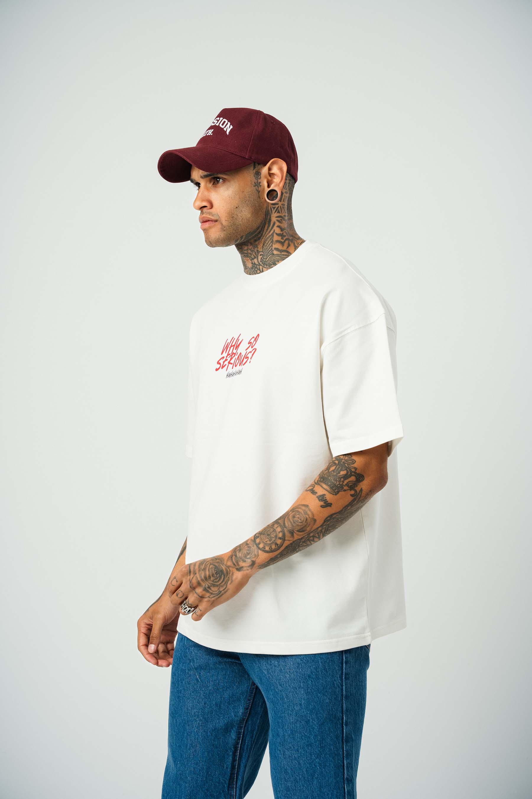 Joker Why So Serius B Baskılı Beyaz Oversize T-Shirt