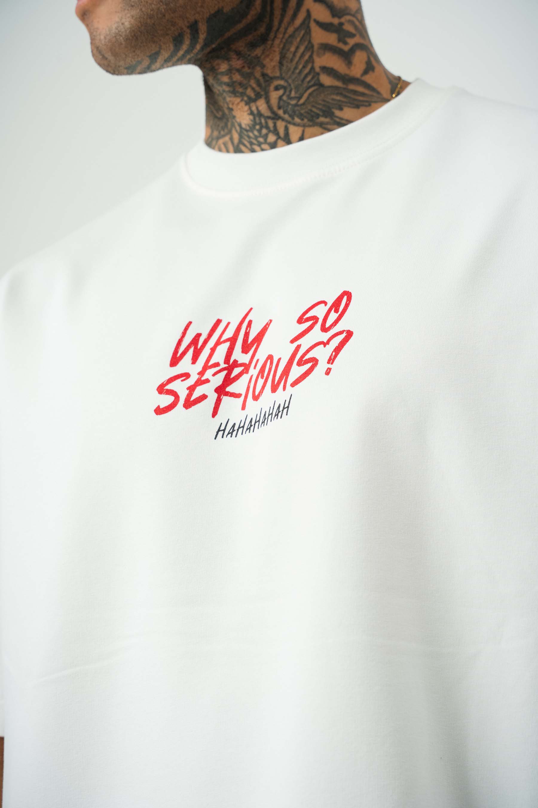 Joker Why So Serius B Baskılı Beyaz Oversize T-Shirt