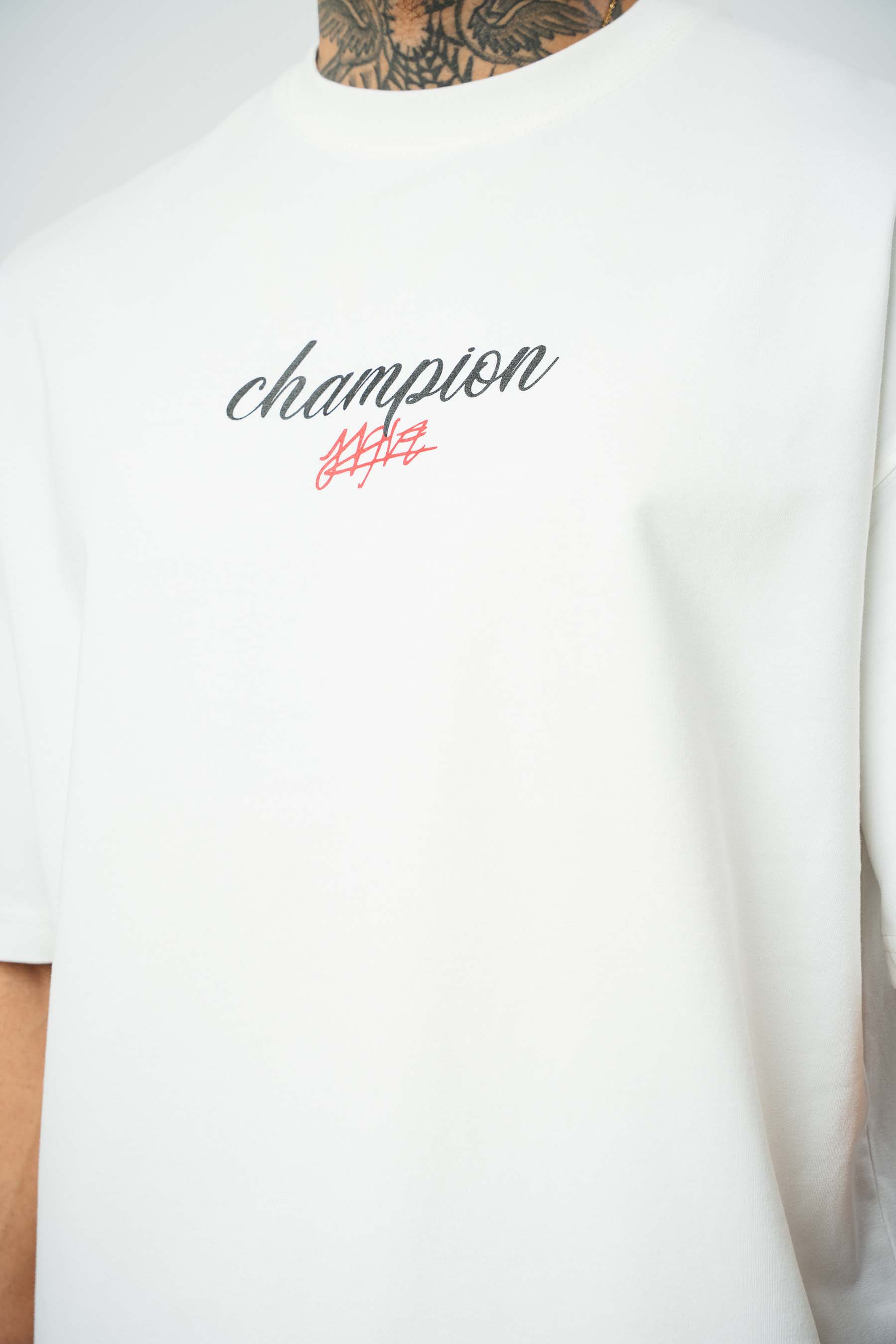 Khabib Nurmagomedov Baskılı Beyaz Oversize T-Shirt