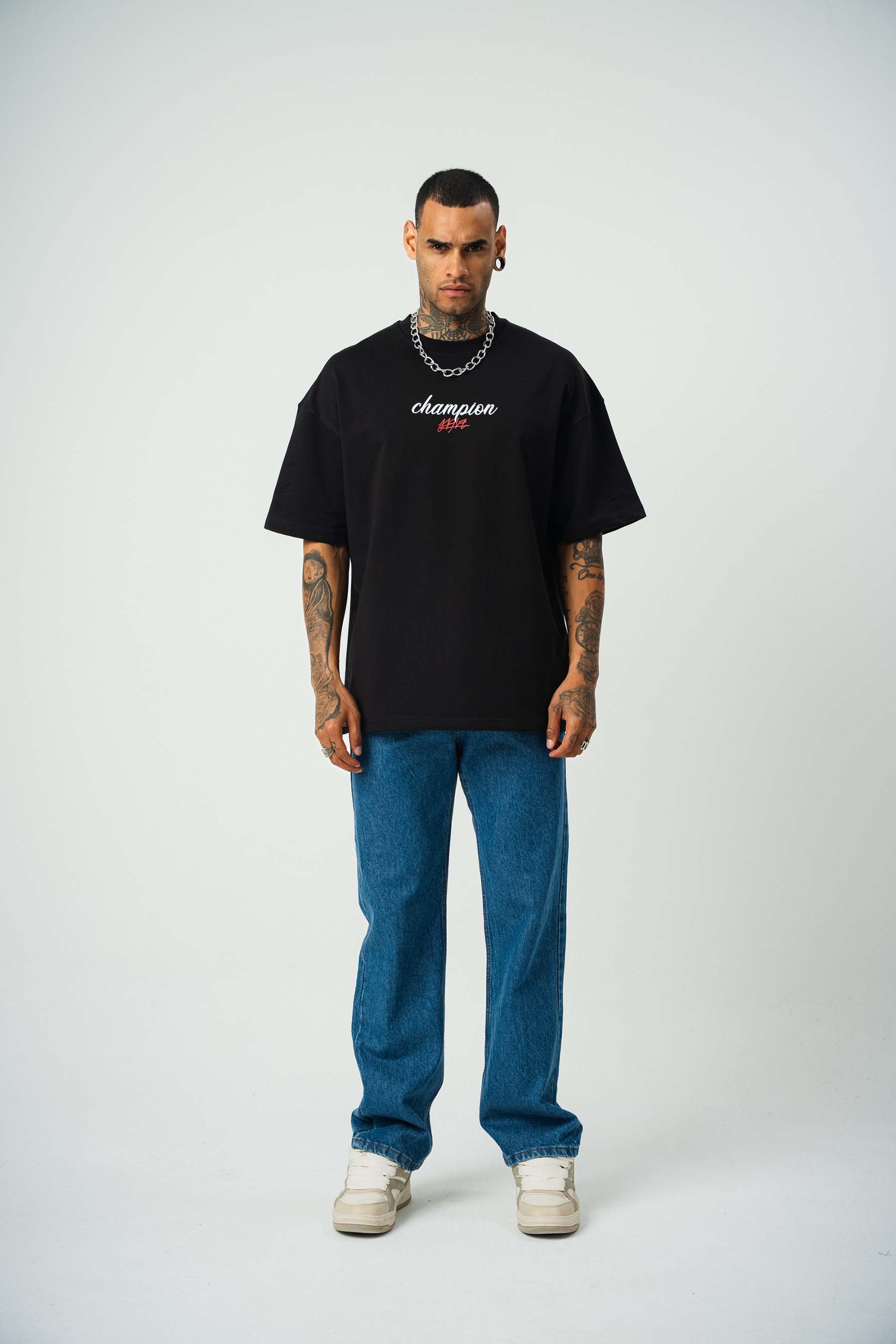 Khabib Nurmagomedov Baskılı Siyah Oversize T-Shirt