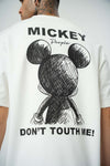 Mickey People Baskılı Beyaz Oversize T-Shirt