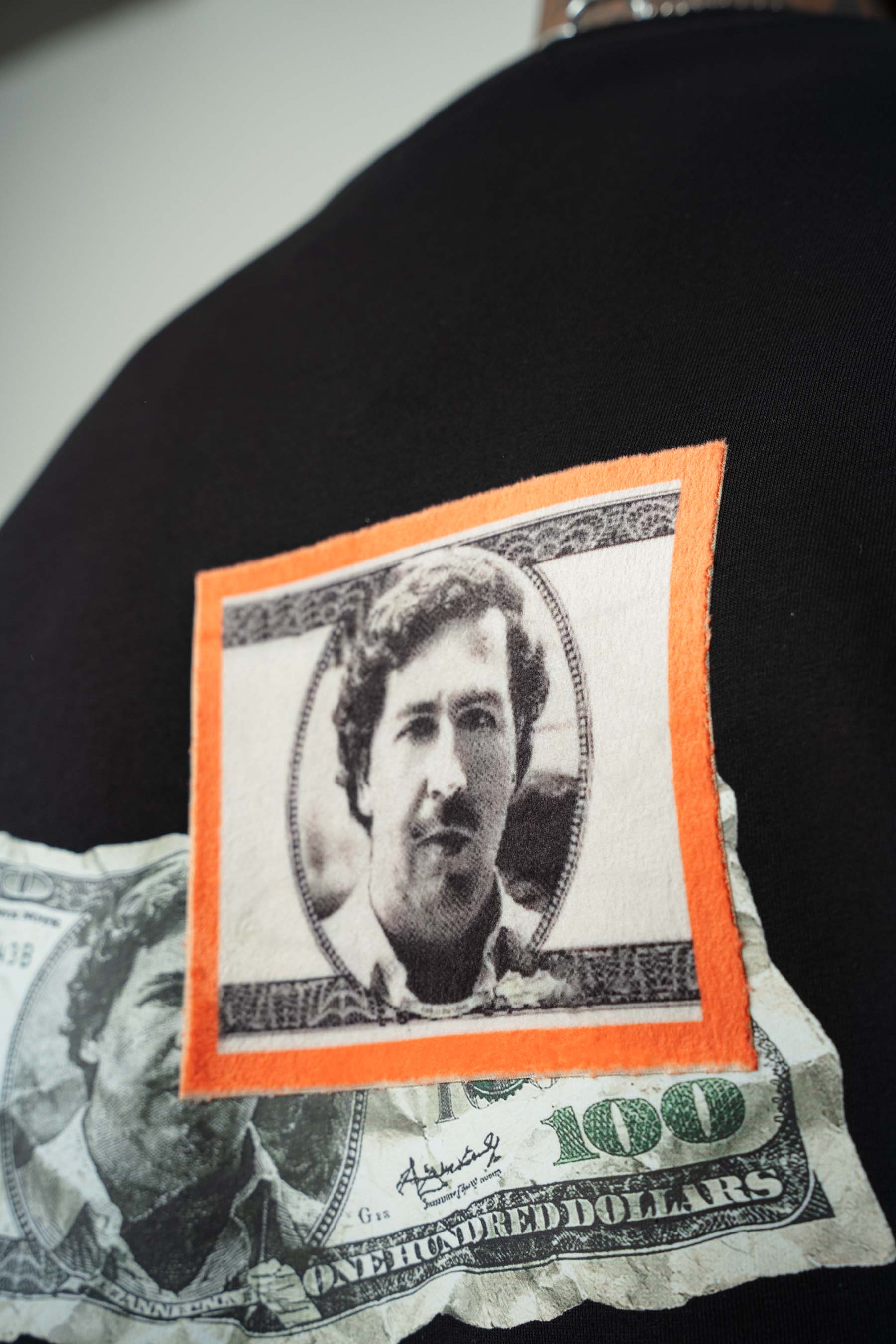 Need Money Pablo Escobar For Life Baskılı Siyah Oversize T-Shirt