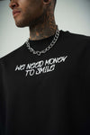 Need Money For Smile Joker Baskılı Siyah Oversize T-Shirt