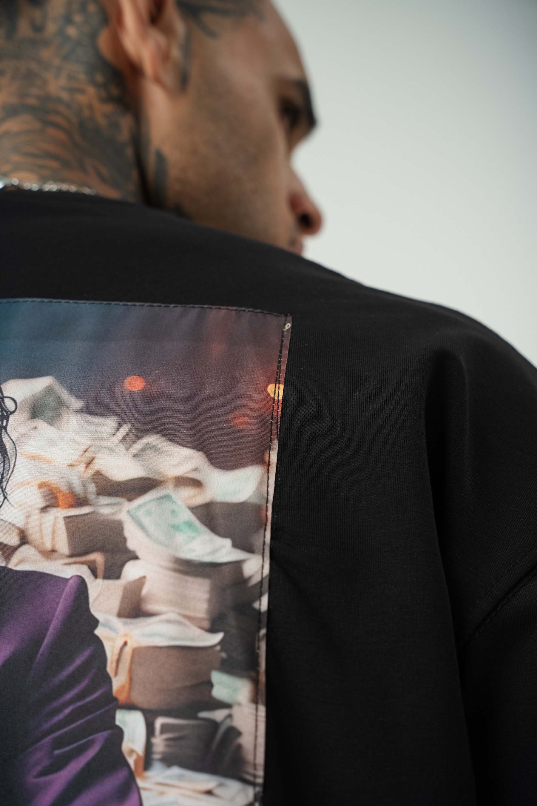 Need Money For Smile Joker Baskılı Siyah Oversize T-Shirt