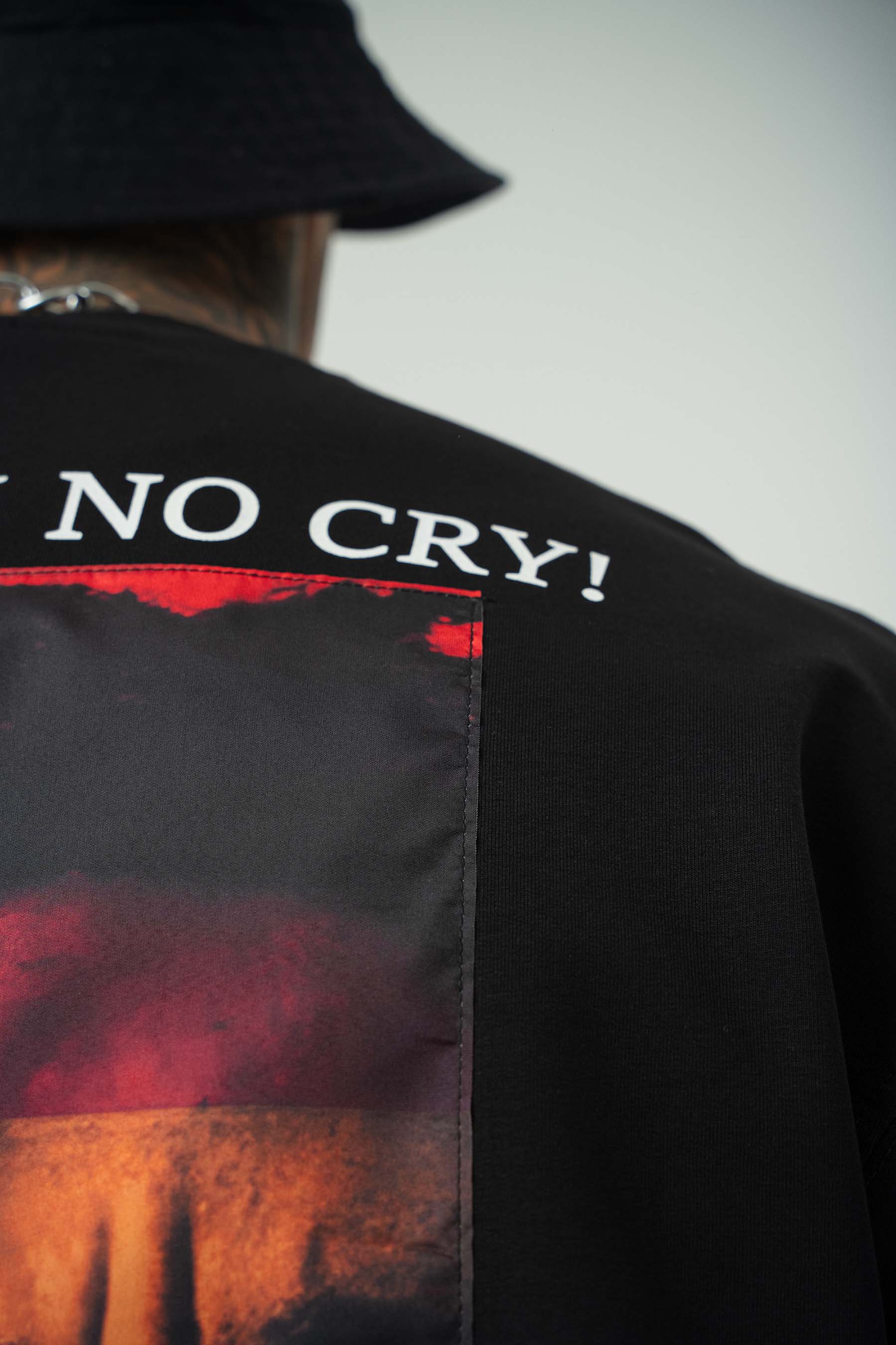 No Women No Cry Baskılı Siyah Oversize T-Shirt