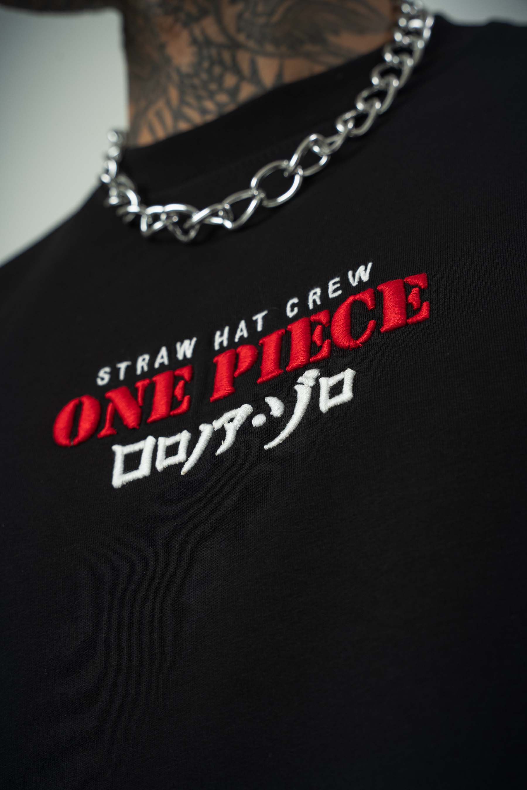 One Piece Baskılı Siyah Oversize T-Shirt