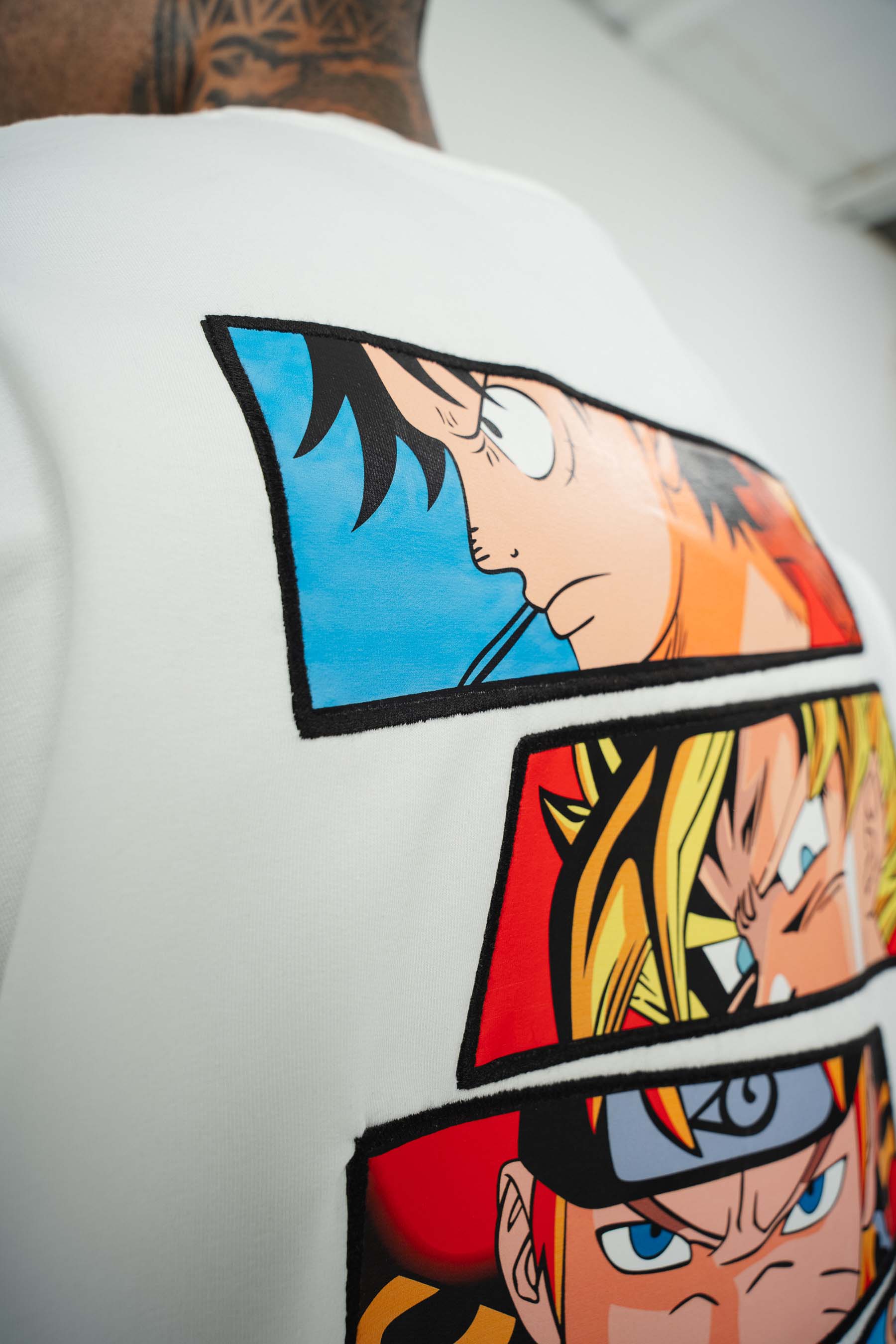 One Piece Baskılı Beyaz Oversize T-Shirt