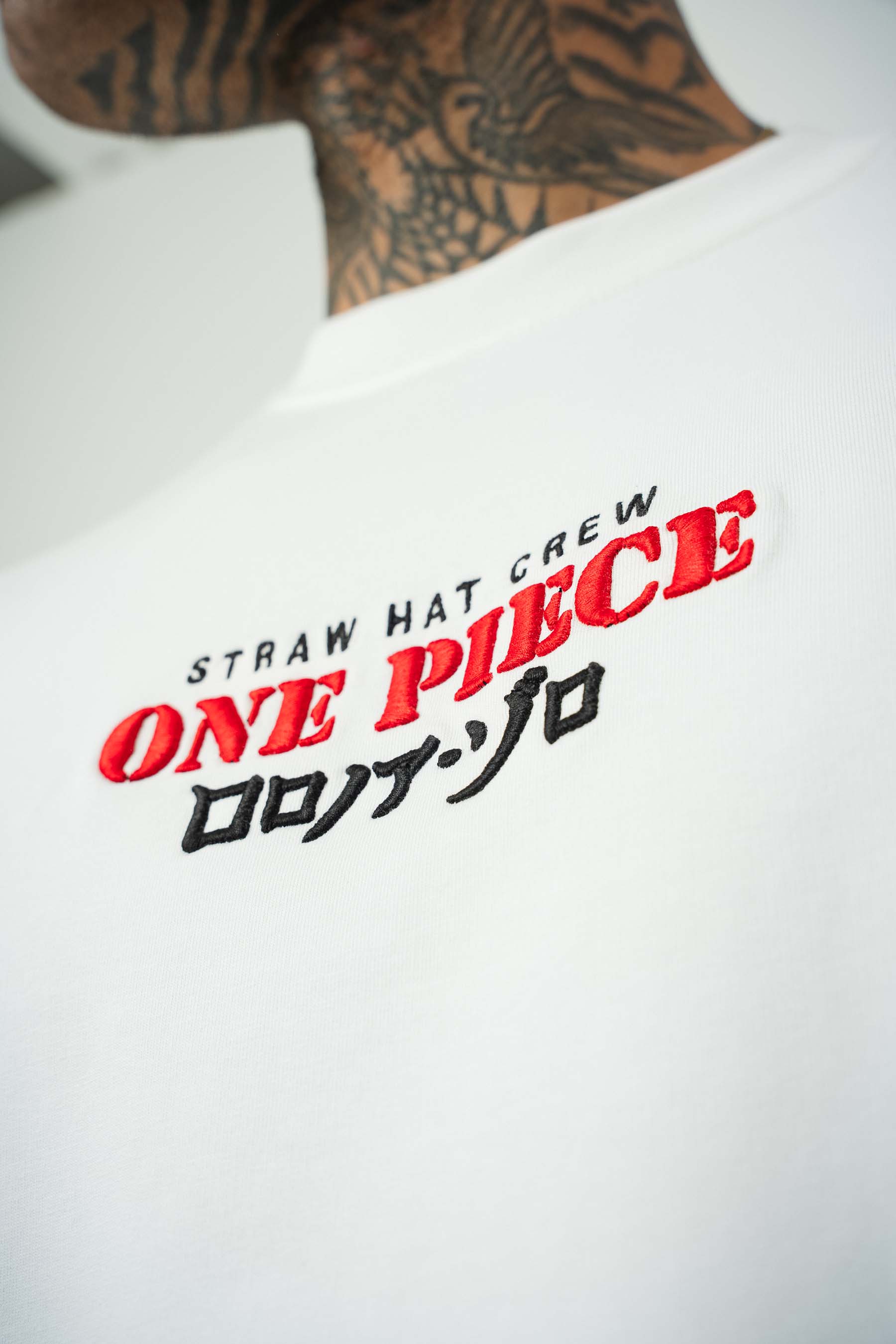 One Piece Baskılı Beyaz Oversize T-Shirt