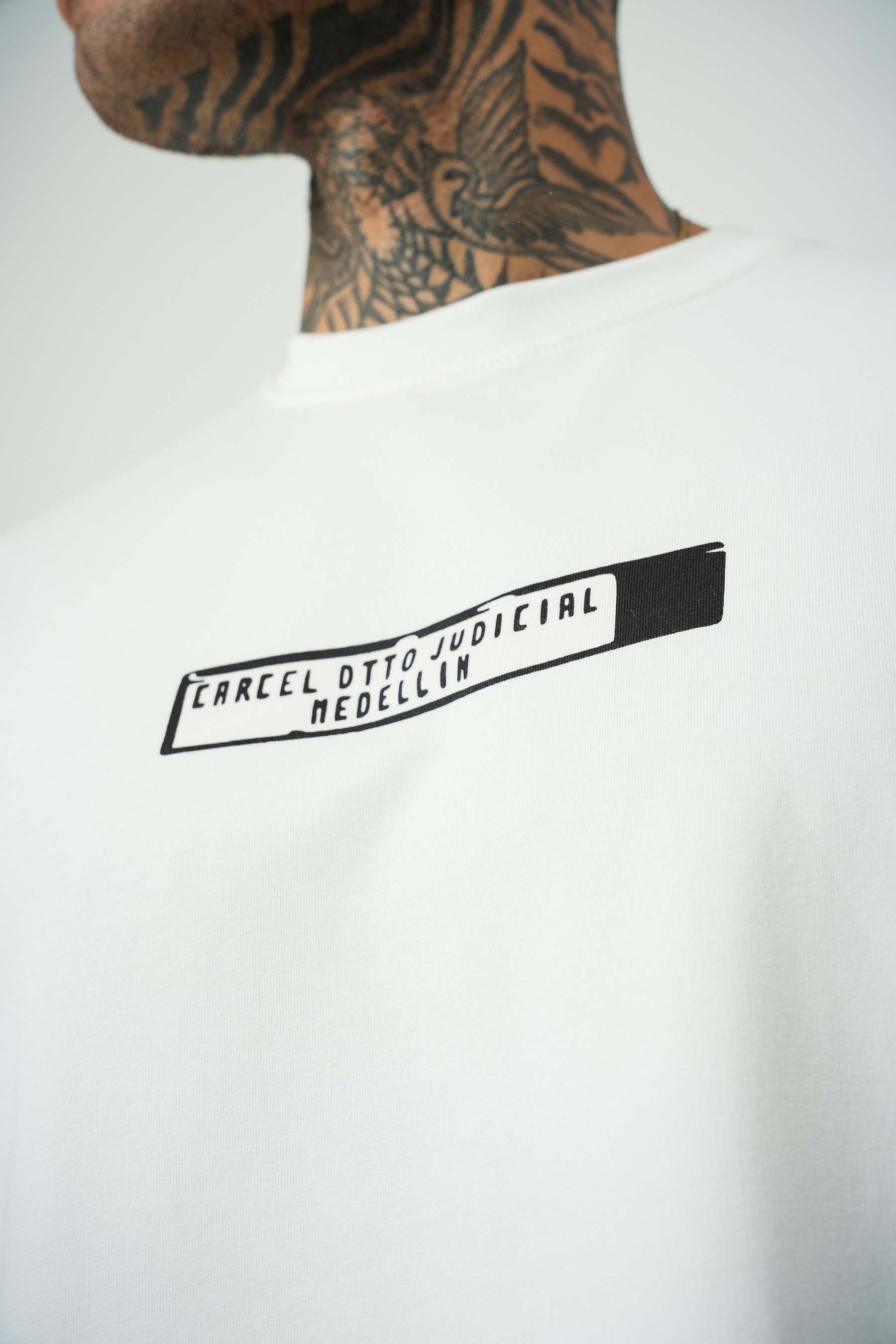 Pablo Escobar Baskılı Beyaz Oversize T-Shirt