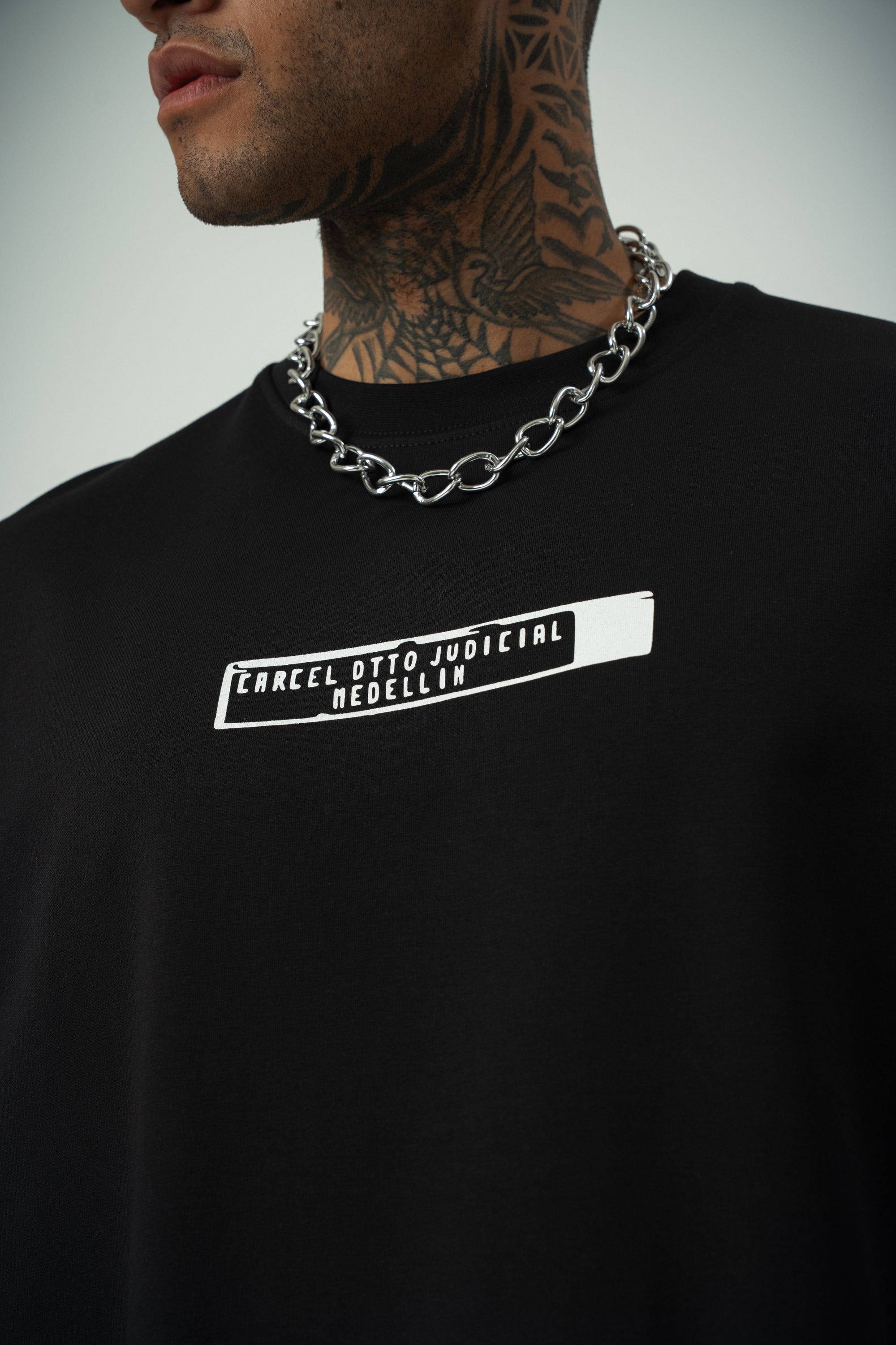 Pablo Escobar Baskılı Siyah Oversize T-Shirt