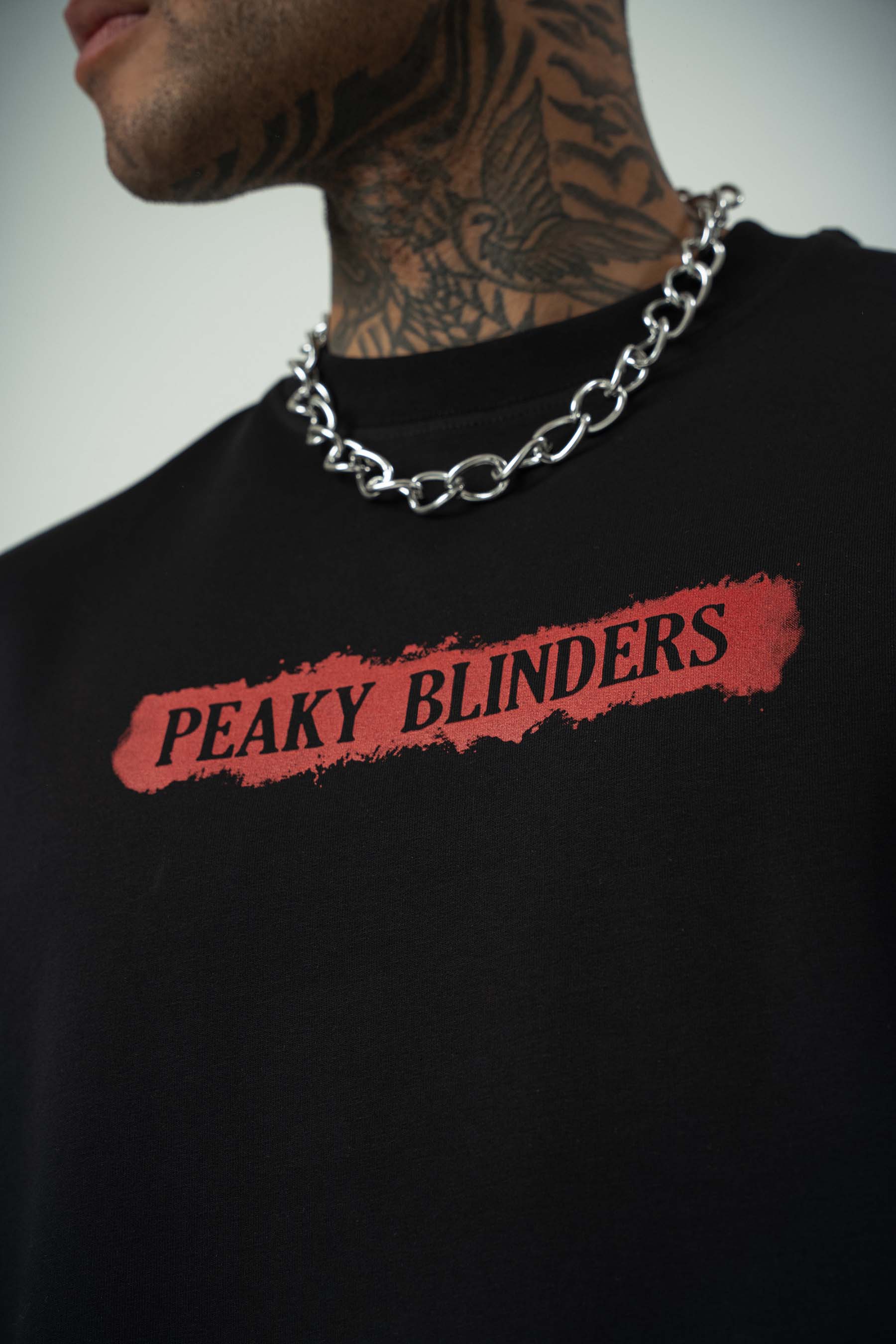 Peaky Blinders Baskılı Siyah Oversize T-Shirt