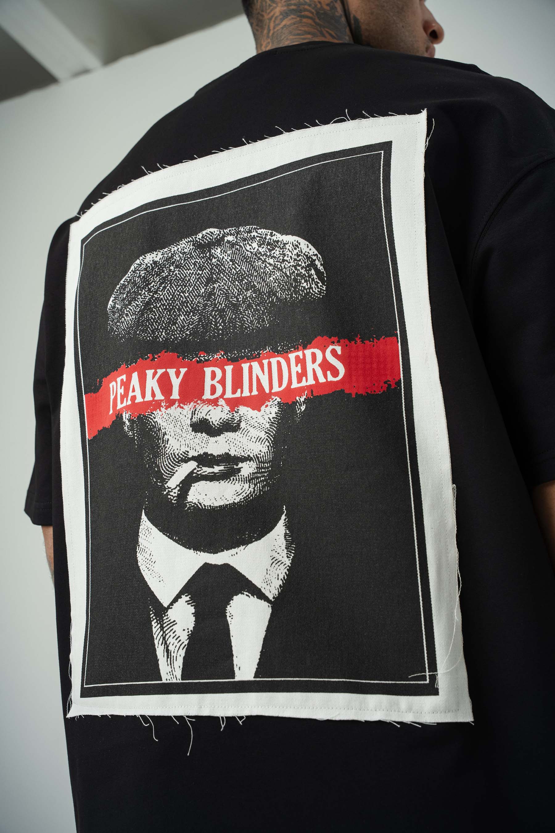 Peaky Blinders Baskılı Siyah Oversize T-Shirt