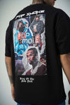 Pop Smoke Baskılı Siyah Oversize T-Shirt
