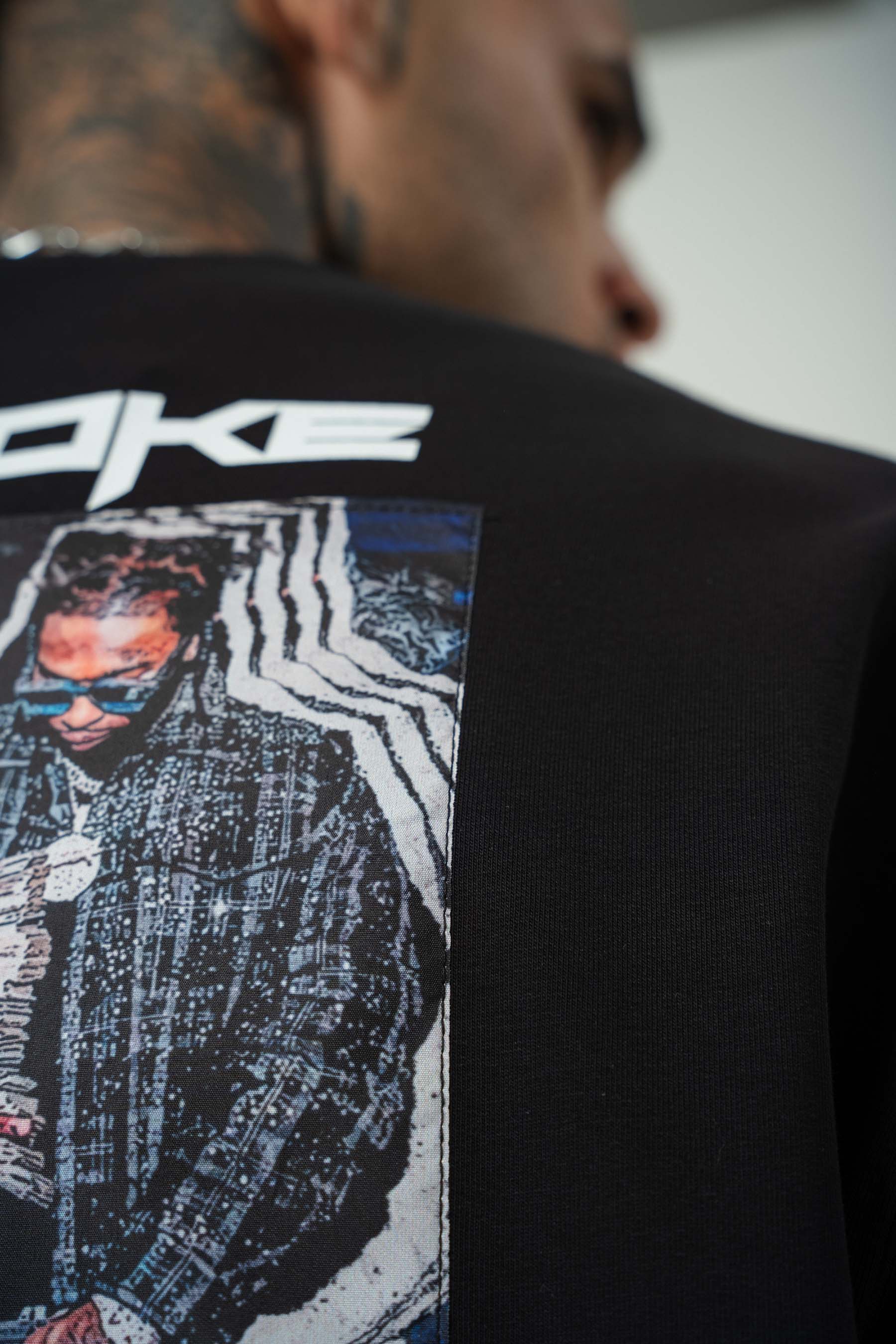 Pop Smoke Baskılı Siyah Oversize T-Shirt