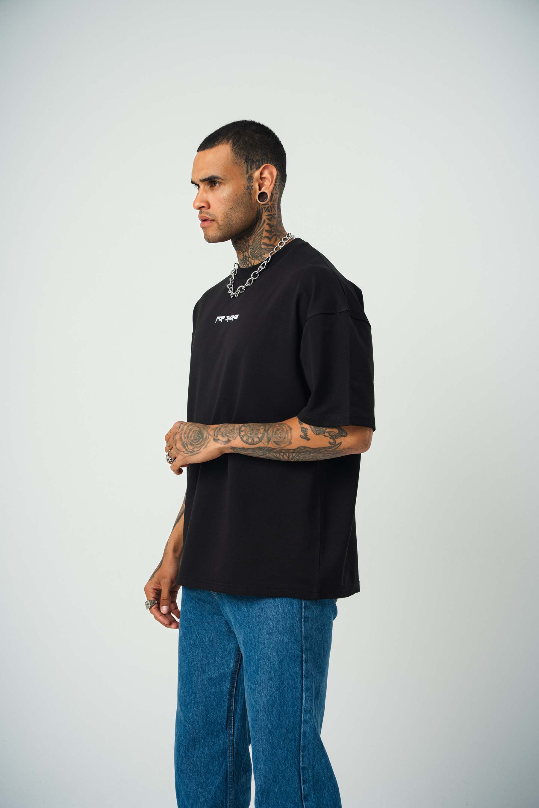 Pop Smoke Baskılı Siyah Oversize T-Shirt