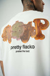 Asap Pretty Flecko Baskılı Beyaz Oversize T-Shirt