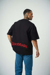 Stockholm Baskılı Siyah Oversize T-Shirt