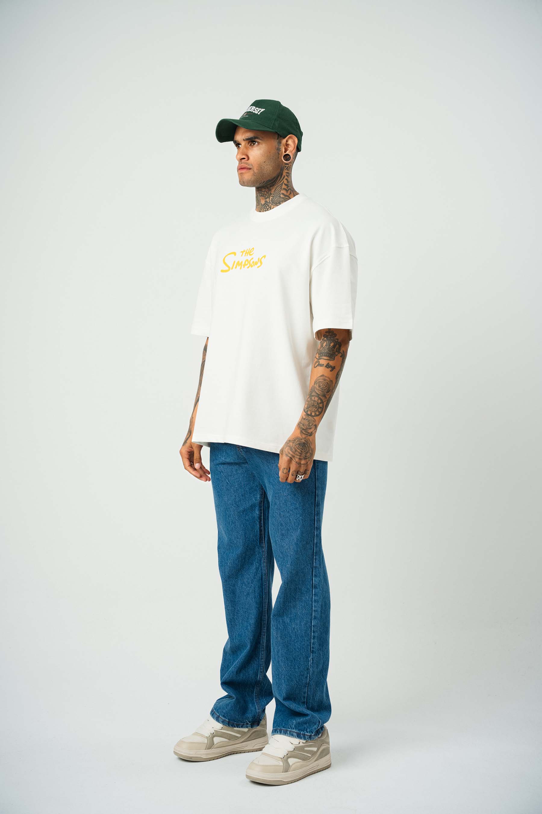 The Simpsons Baskılı Beyaz Oversize T-Shirt