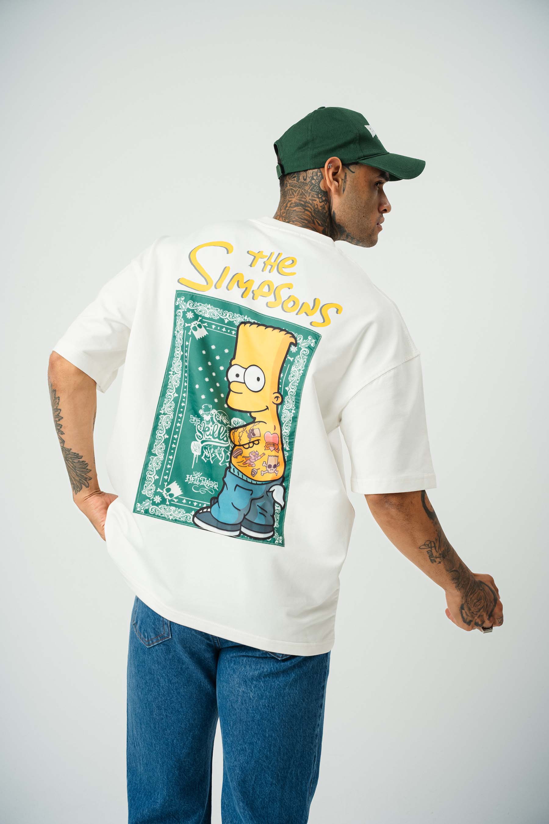The Simpsons Baskılı Beyaz Oversize T-Shirt