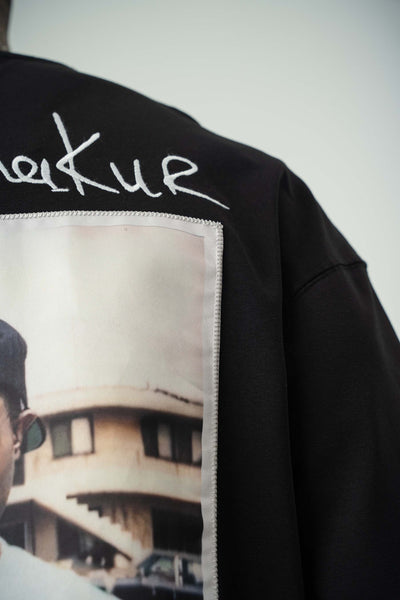 Tupac Shekure Baskılı Siyah Oversize T-Shirt