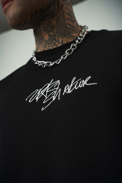 Tupac Shekure Baskılı Siyah Oversize T-Shirt