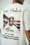 Tupac Shekure Baskılı Beyaz Oversize T-Shirt