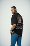 Wanted D.Luffy Baskılı Siyah Oversize T-Shirt