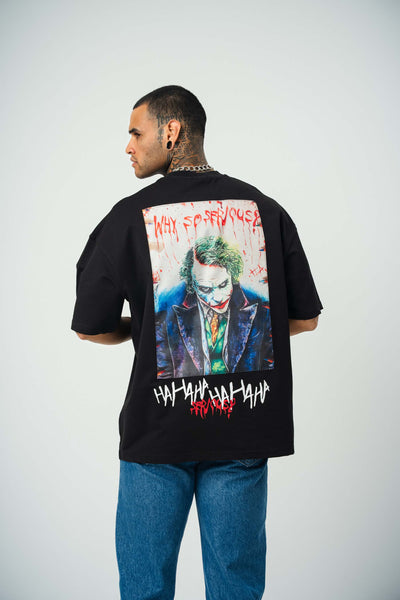 Why So Serius Baskılı Siyah Oversize T-Shirt