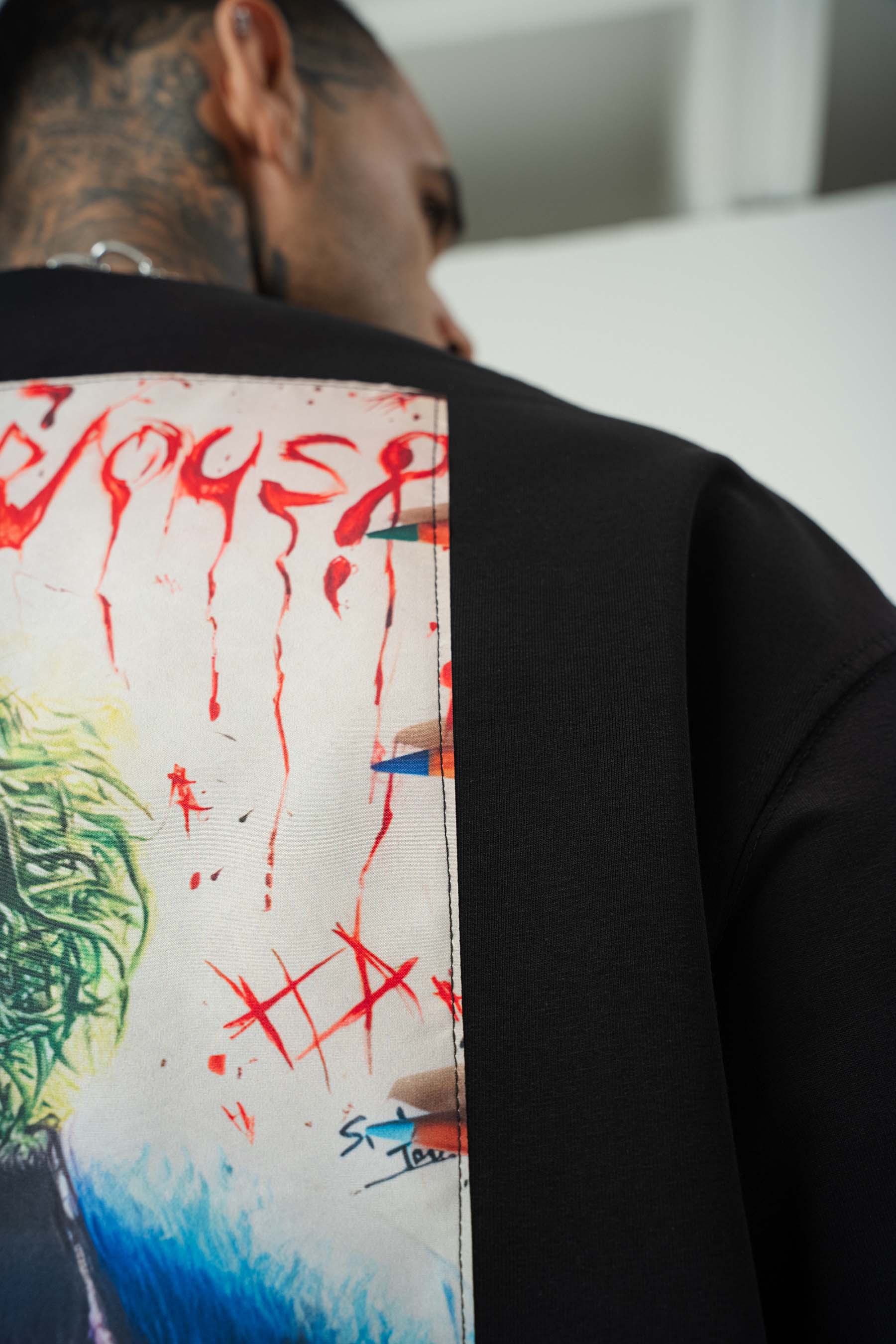 Why So Serius Baskılı Siyah Oversize T-Shirt