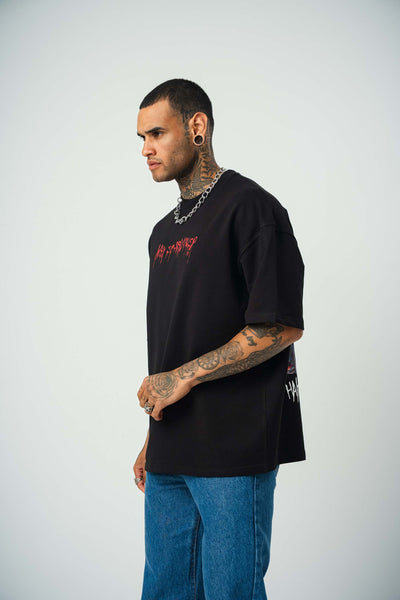 Why So Serius Baskılı Siyah Oversize T-Shirt
