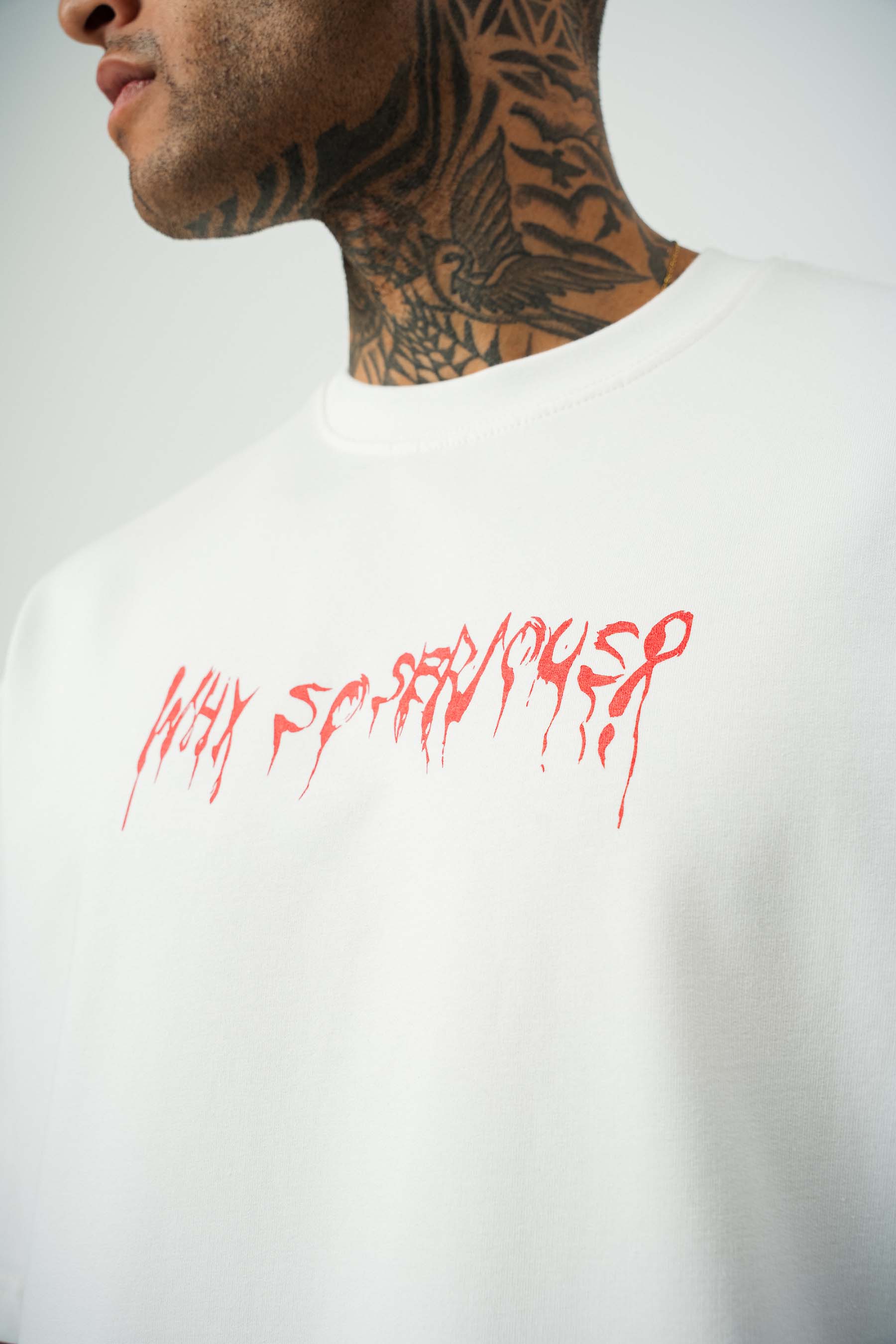 Why So Serius Baskılı Beyaz Oversize T-Shirt
