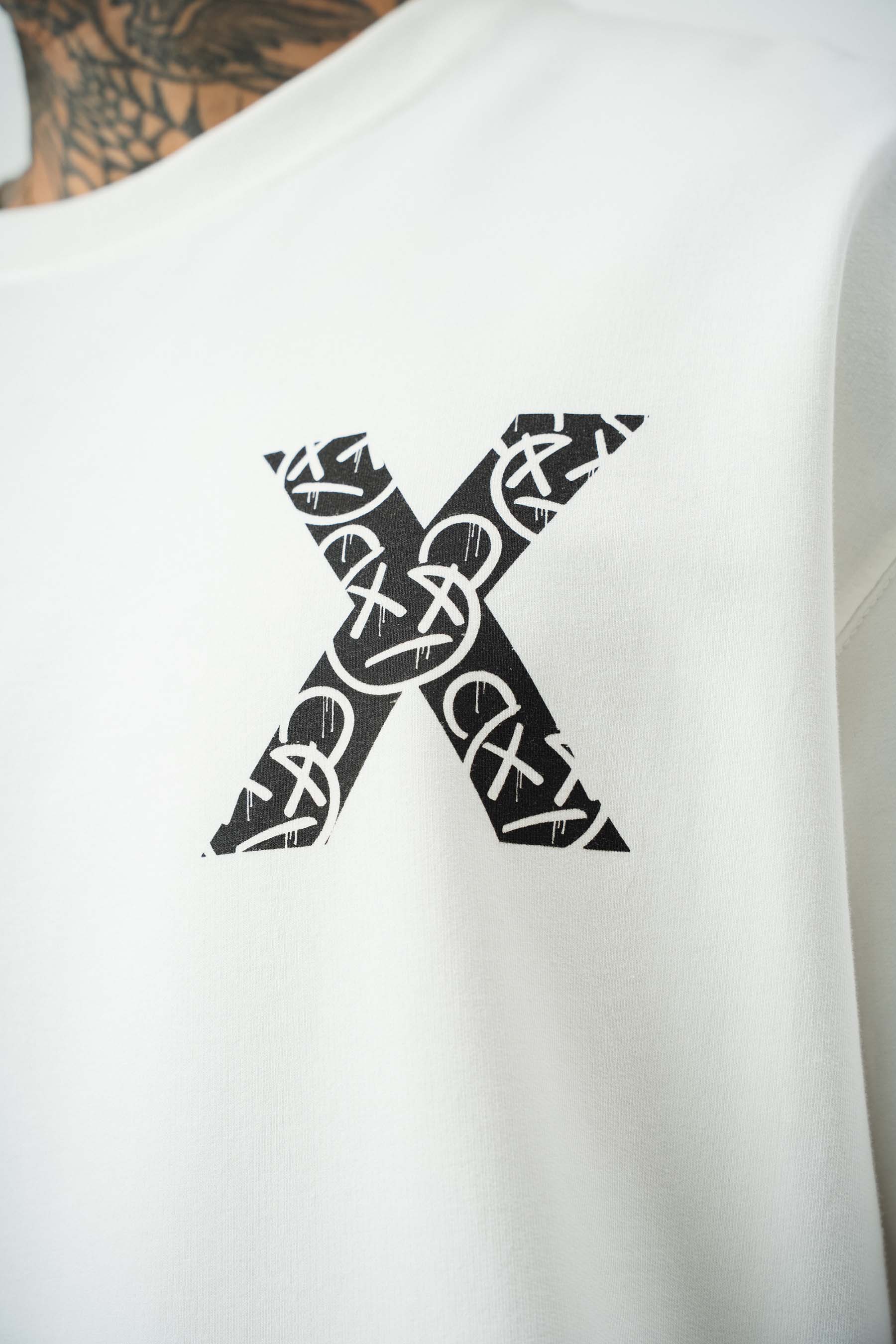X Very Cool Boys Baskılı Beyaz Oversize T-Shirt
