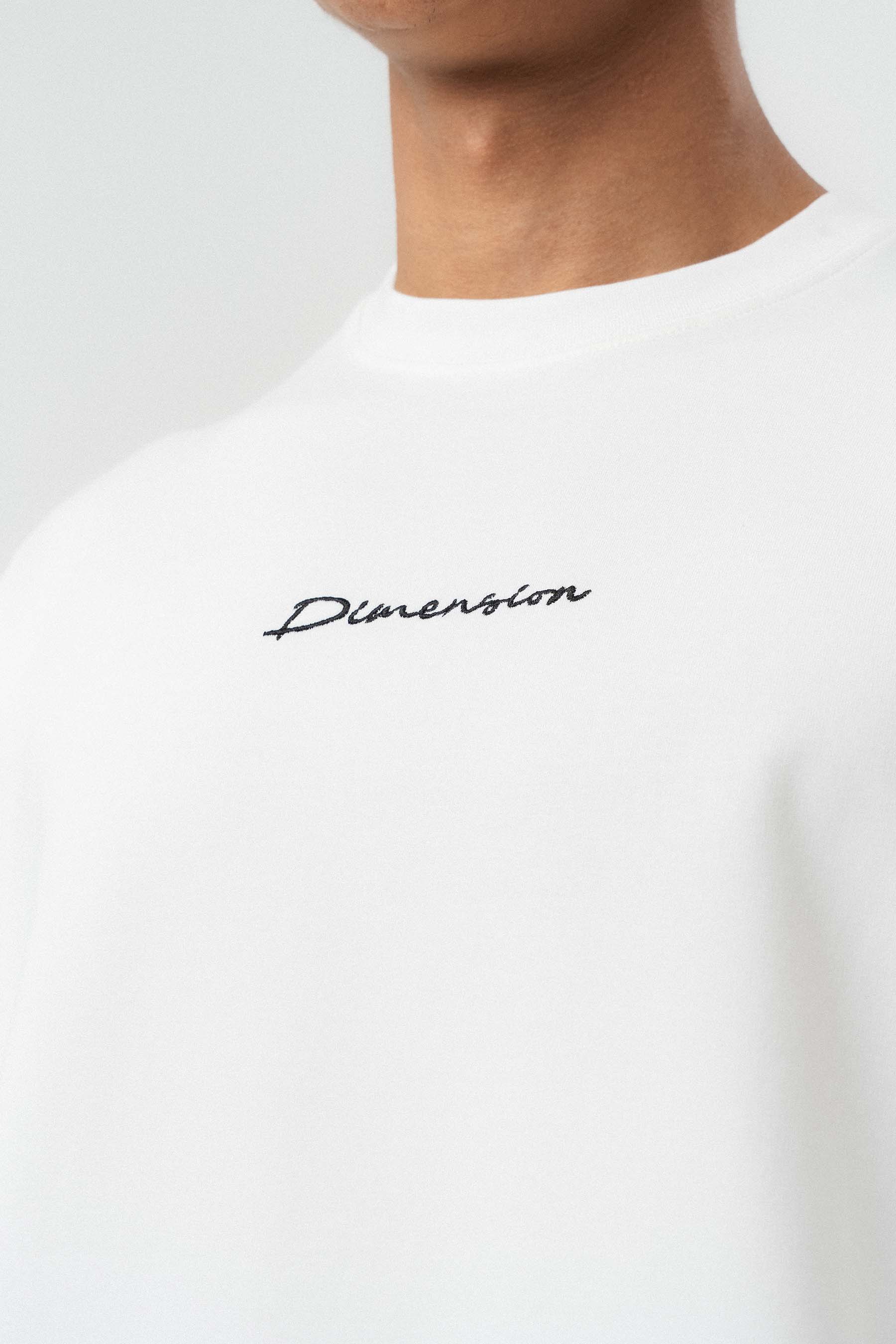 Etnik Desen Nakış Detaylı Beyaz Oversize Baskılı T-Shirt