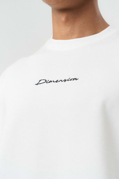 Etnik Desen Nakış Detaylı Beyaz Oversize Baskılı T-Shirt