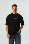 Horsepower Dekoratif Araba Baskılı Siyah Oversize Baskılı T-Shirt