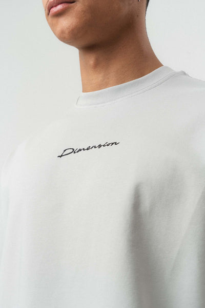 Etnik Desen Nakış Detaylı Gri Oversize Baskılı T-Shirt