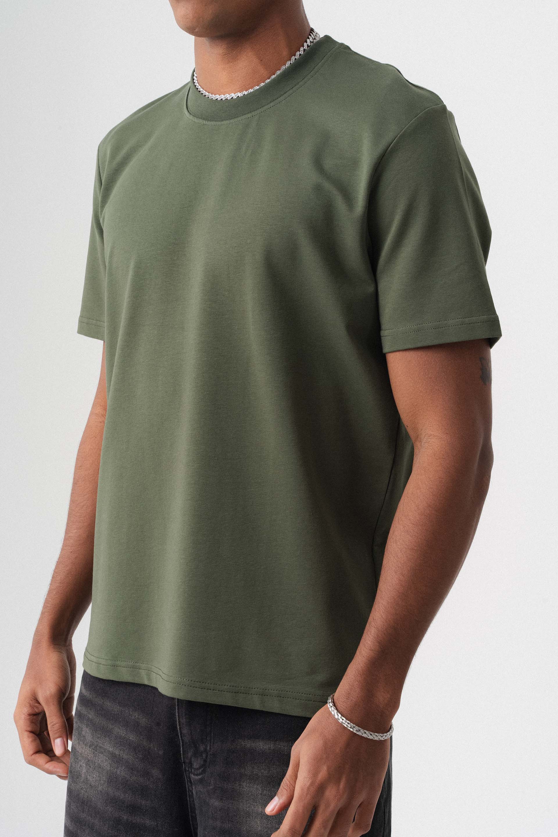 Oversize Basic Haki T-Shirt