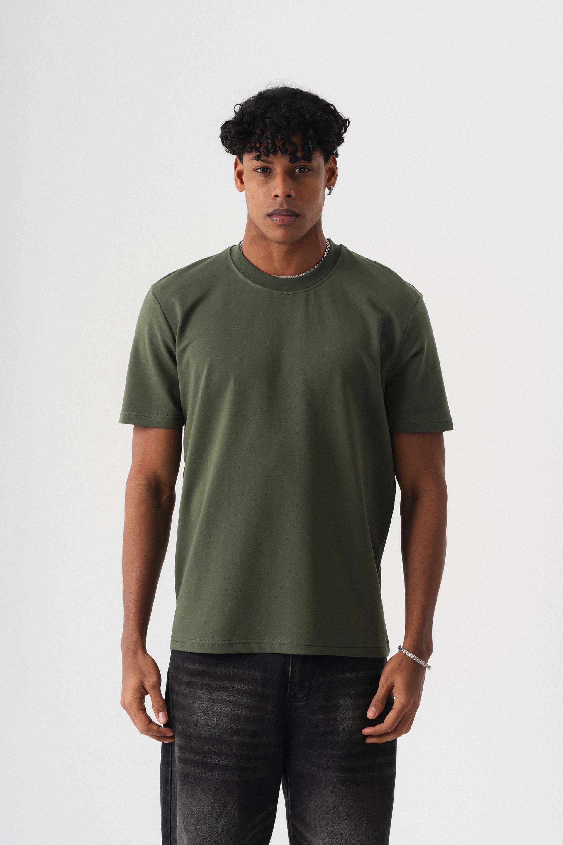 Oversize Basic Haki T-Shirt