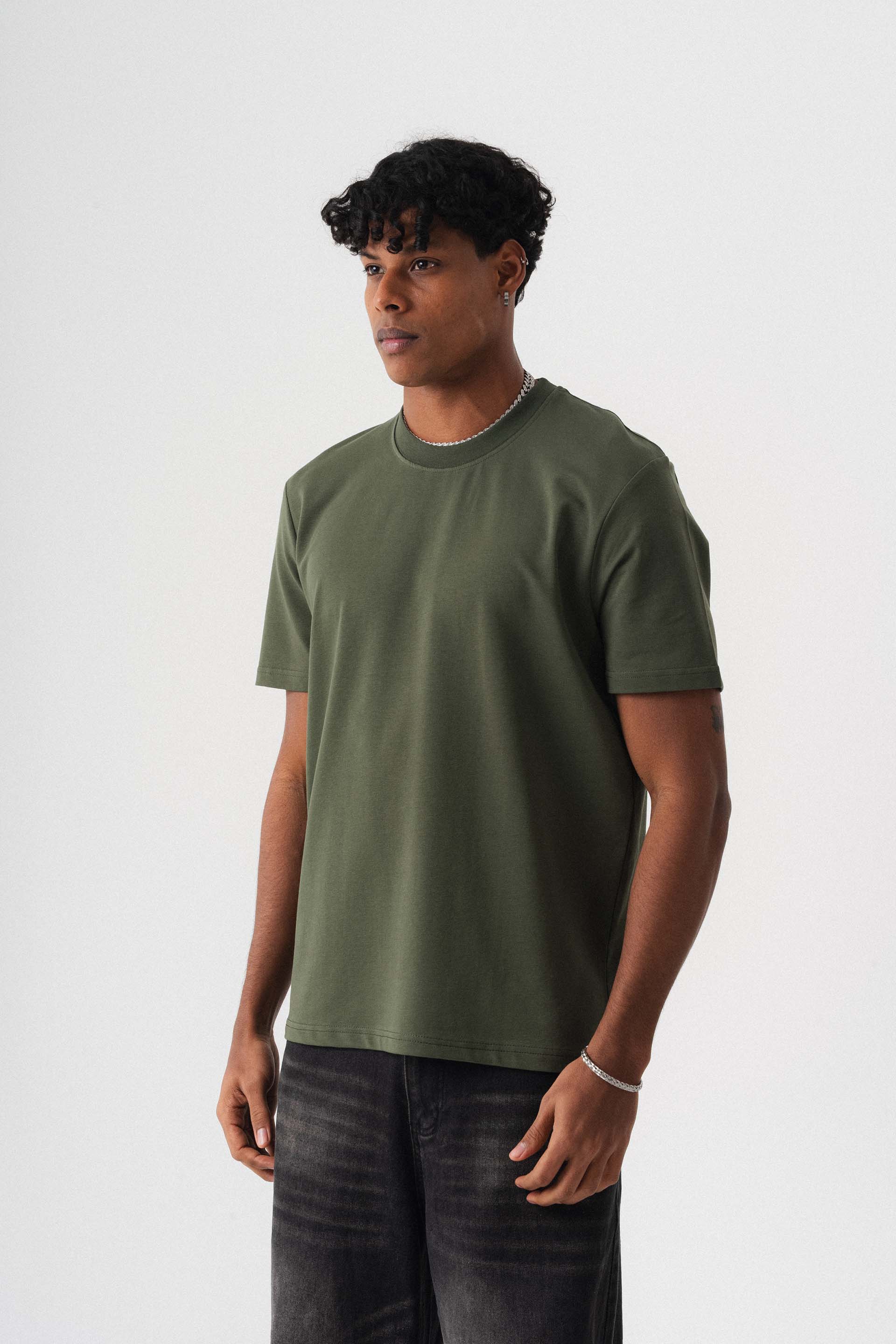Oversize Basic Haki T-Shirt