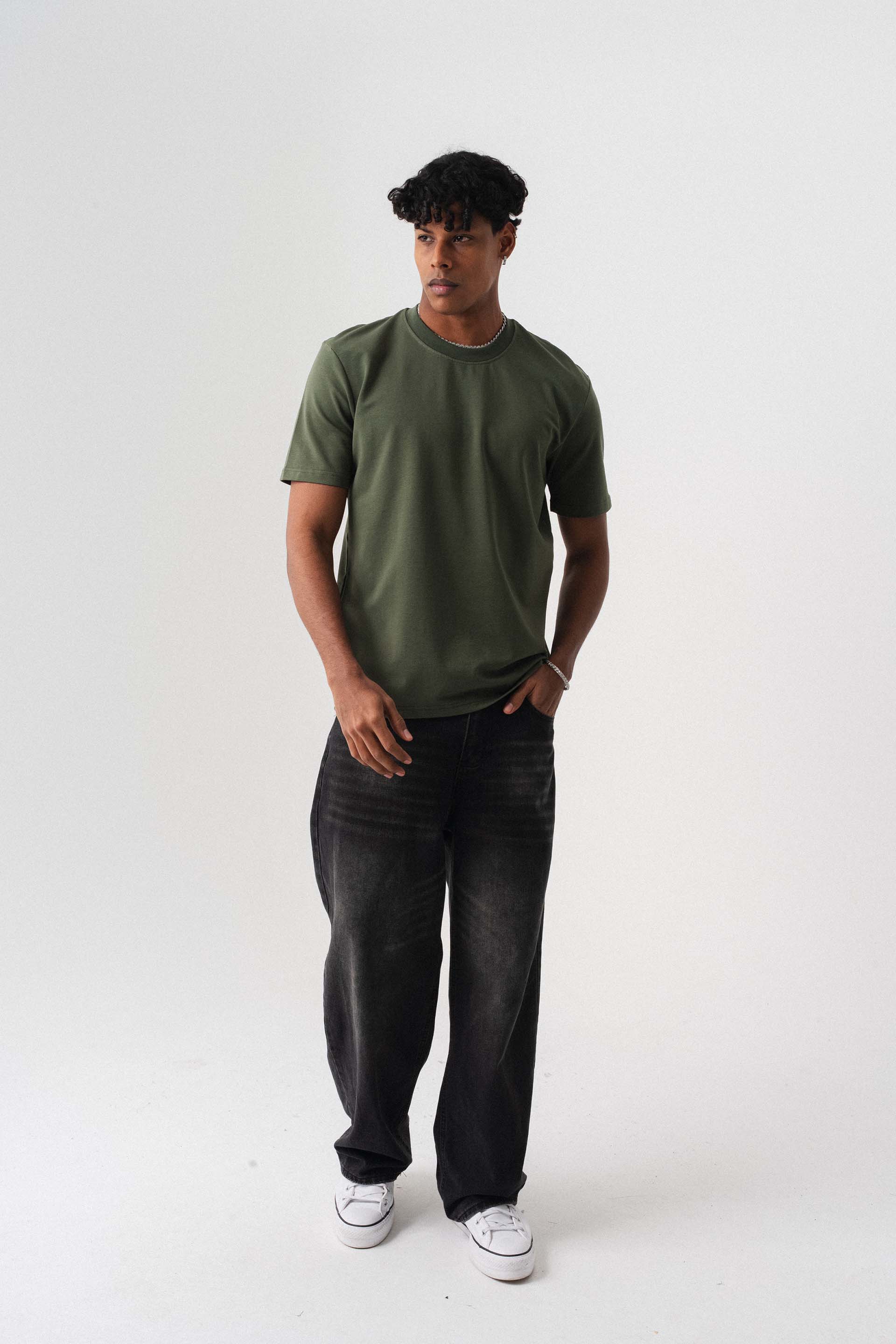 Oversize Basic Haki T-Shirt