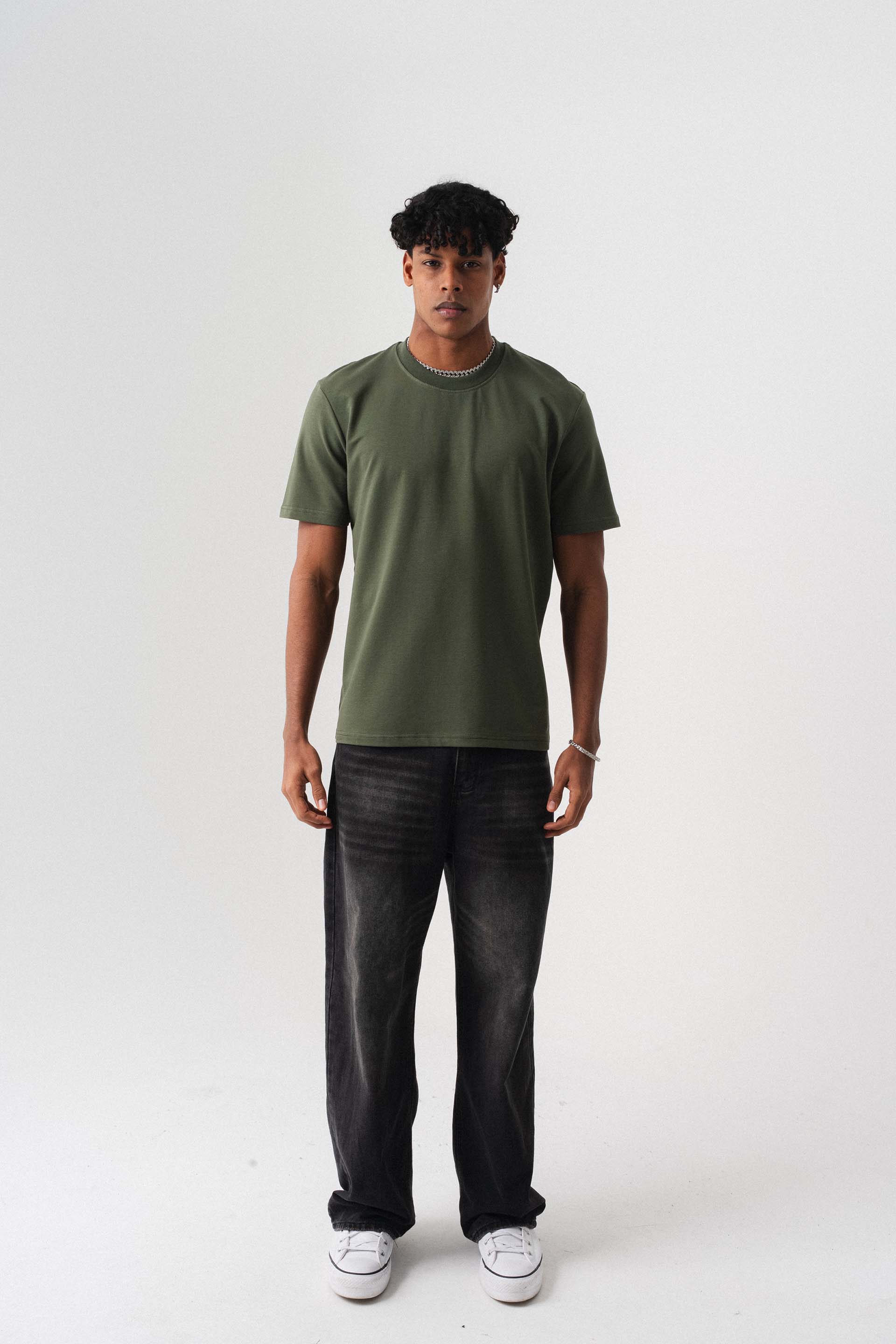 Oversize Basic Haki T-Shirt