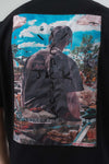 Jack Cactus Nakış Detaylı Siyah Oversize Baskılı T-Shirt