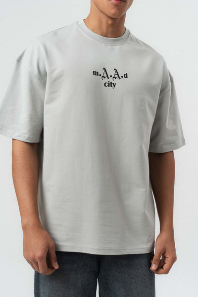 Kendrick Lamar Baskılı Gri Oversize Baskılı T-Shirt