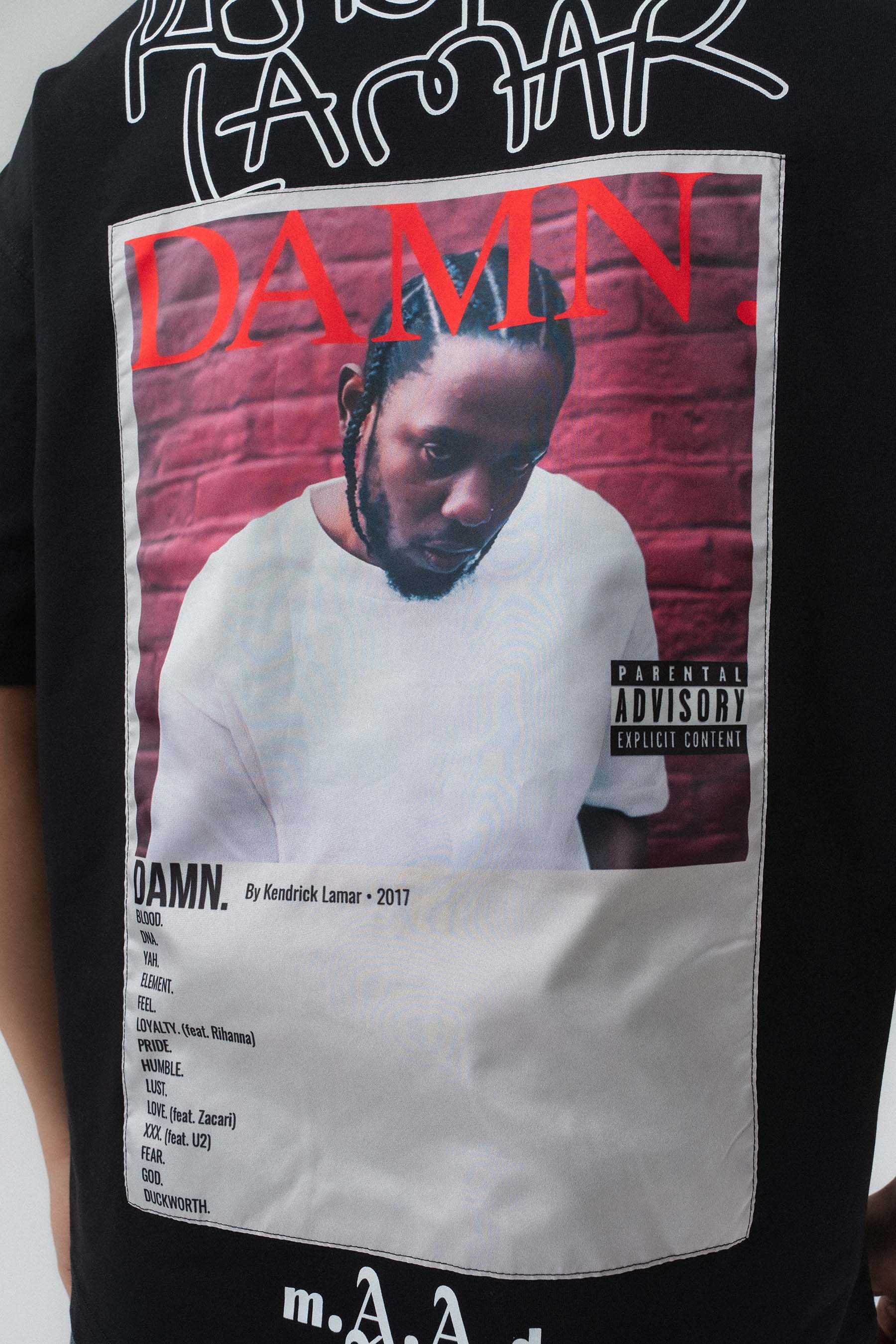 Kendrick Lamar Baskılı Siyah Oversize Baskılı T-Shirt