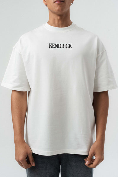 Kendrick Lamar Baskılı Beyaz Oversize Baskılı T-Shirt