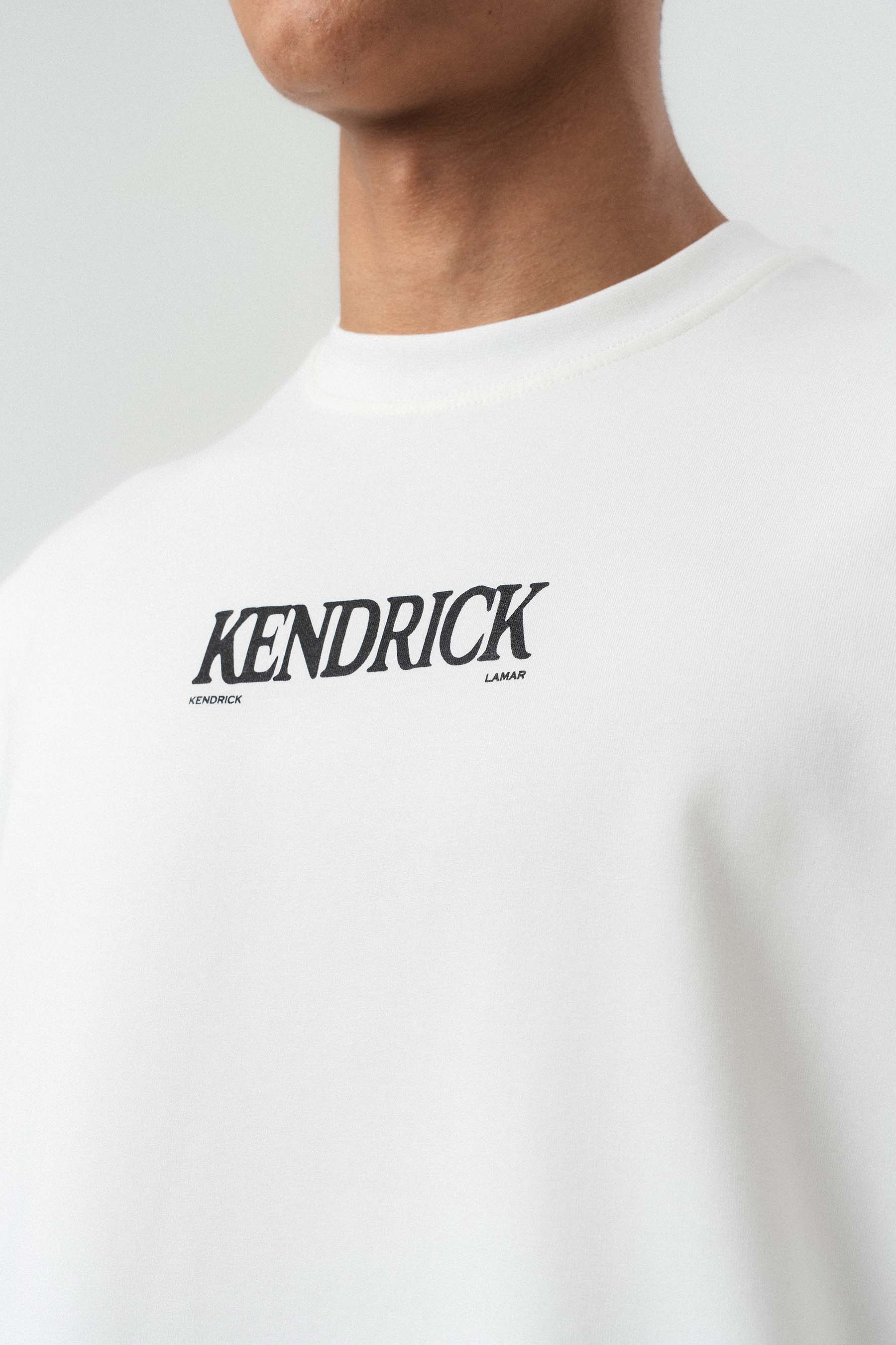 Kendrick Lamar Baskılı Beyaz Oversize Baskılı T-Shirt