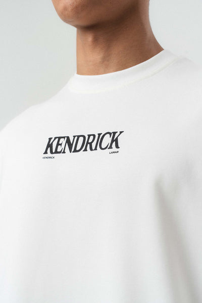 Kendrick Lamar Baskılı Beyaz Oversize Baskılı T-Shirt