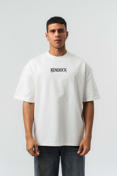 Kendrick Lamar Baskılı Beyaz Oversize Baskılı T-Shirt