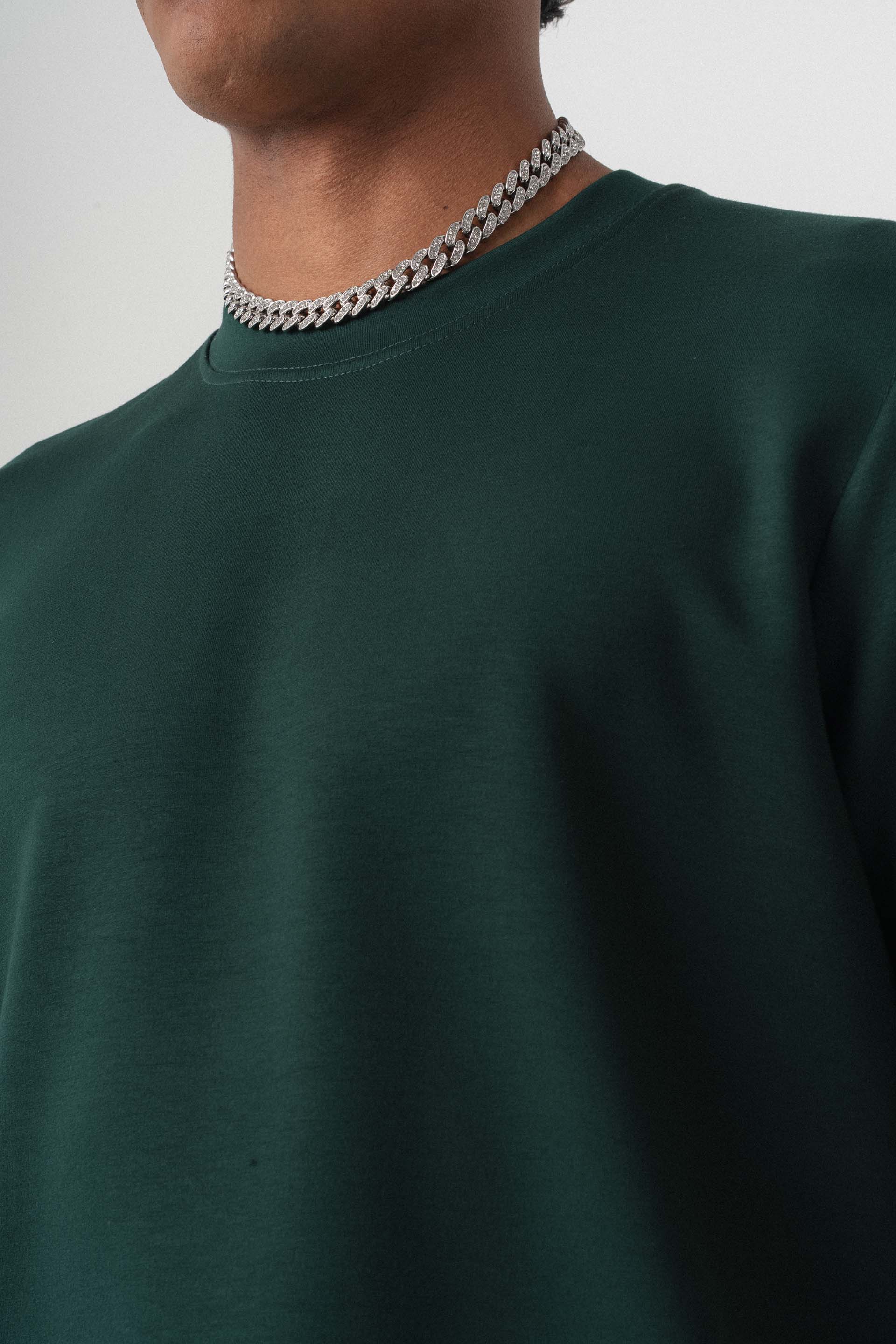 Oversize Basic Koyu Yeşil T-Shirt
