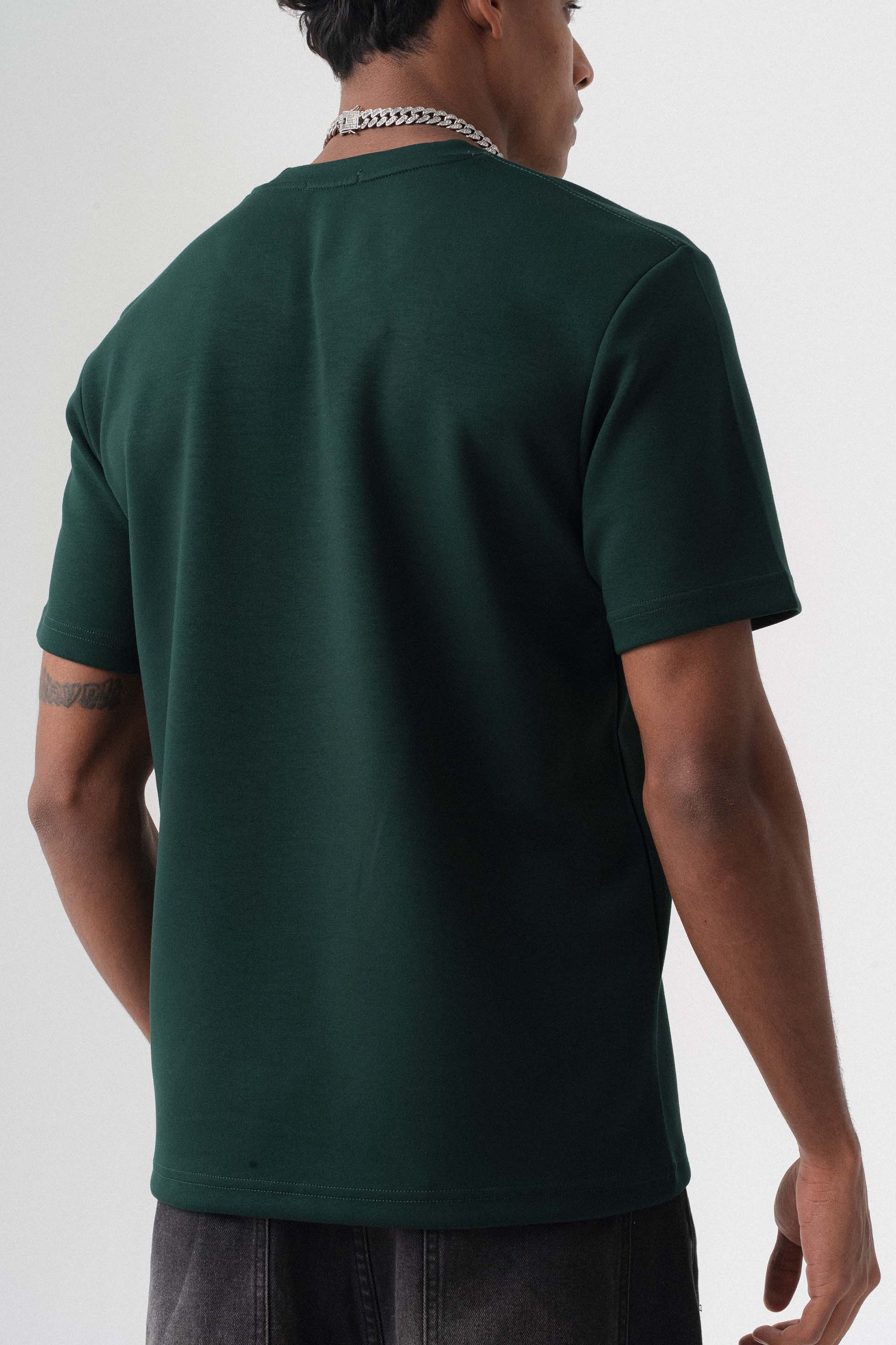 Oversize Basic Koyu Yeşil T-Shirt